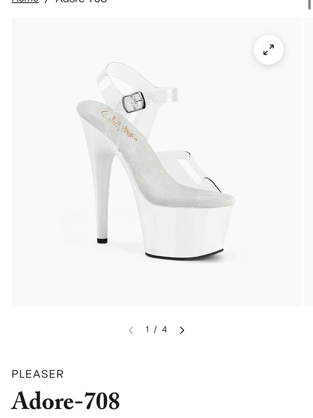 Pleaser White Clear-Strap Platform Sandal
